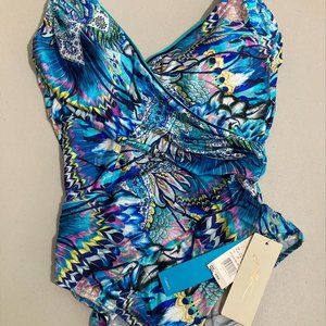 Gottex one-piece swimsuit - Turquoise/Multi - Size 16 - NWT